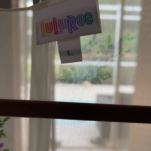 New LulaRoe Floral Black Fringe Kimono Size Large - Picture 4 of 4